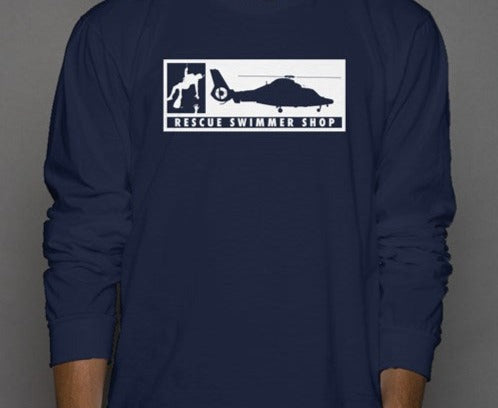 HH-65 Rescue Swimmer Silhouette Long Sleeve Shirt