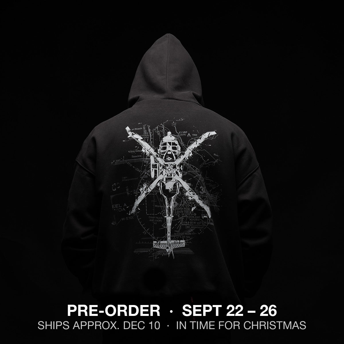 H- 60 Helicopter Jet Blast & Rotors Oversized Hoodie - PRE ORDER
