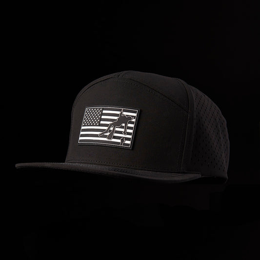 7 Panel Black Rescue Swimmer Flag Hat | Military Aviation Headwear | Rescue Swimmer Shop