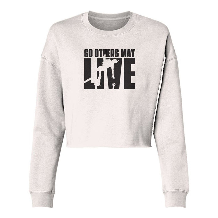 rescue swimmer shop so others may live crop crew sweatshirt bone