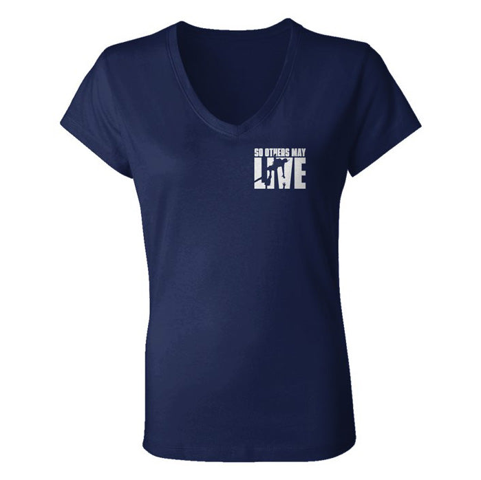 so others may live rescue swimmer women's V-neck blue
