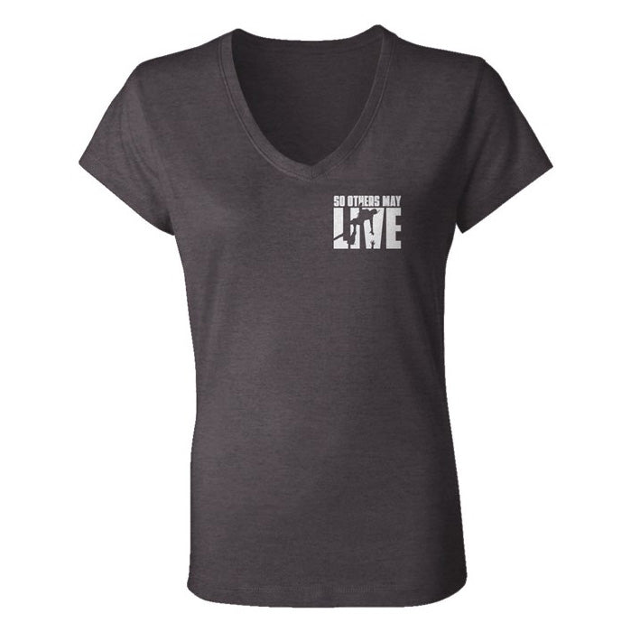 so others may live rescue swimmer women's V-neck dark heather grey