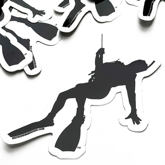 Rescue Swimmer Silhouette Sticker | Coast Guard Military Aviation Decal | Rescue Swimmer Shop